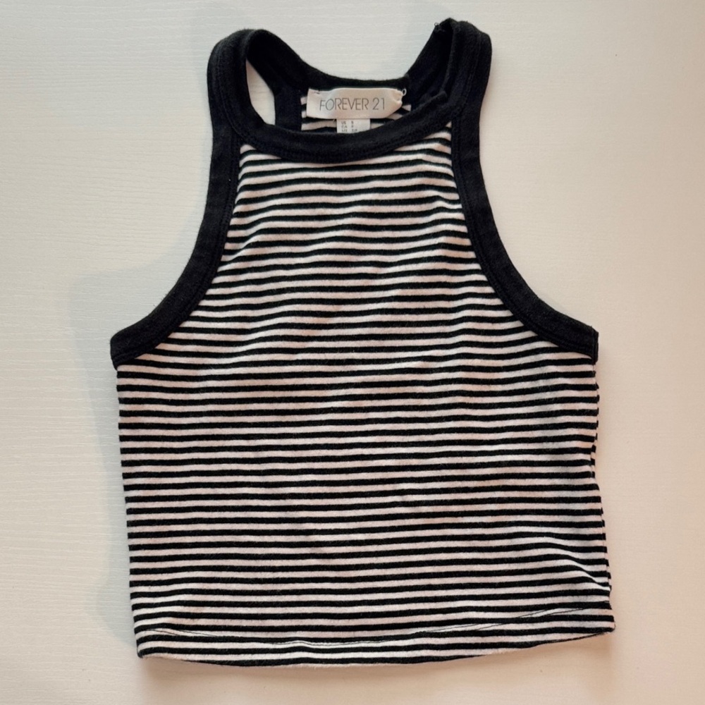 Forever 21 Cropped Striped Tank Top